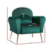 Artiss Early Christmas Sale (Restocked!) Velvet Armchair - Green Cushion