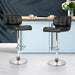 Artiss Furniture > Bar Stools & Chairs Set of 2 PU Leather Gas Lift Bar Stools - Black and Chrome