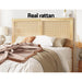 Artiss Furniture > Bedroom Rattan Bed Frame Double Size Bed Head Headboard Bedhead Base RIBO Pine