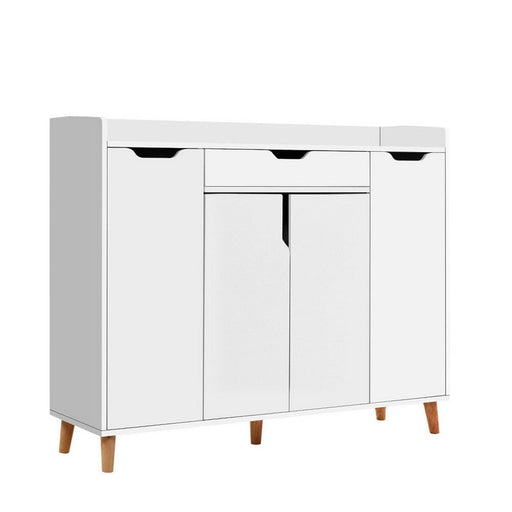 Artiss Furniture > Living Room 120cm White Draw Shoe Cabinet
