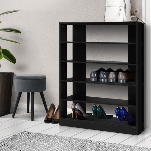 Artiss Furniture > Living Room 30 Pair Wooden Shoe Cabinet - Black