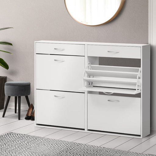 Artiss Furniture > Living Room 36 Pairs Shoe Cabinet - White