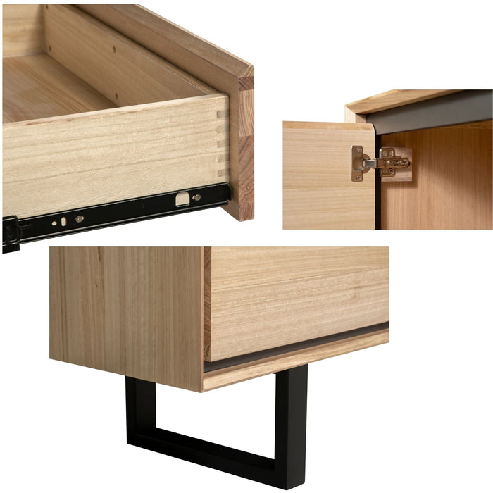 Artiss Furniture > Living Room Aconite Buffet Table 180cm 2 Door 3 Drawer Solid Messmate Timber Wood - Natural
