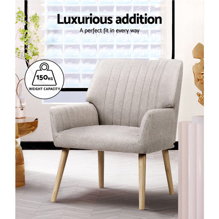 Artiss Furniture > Living Room Armchair Accent -  Beige