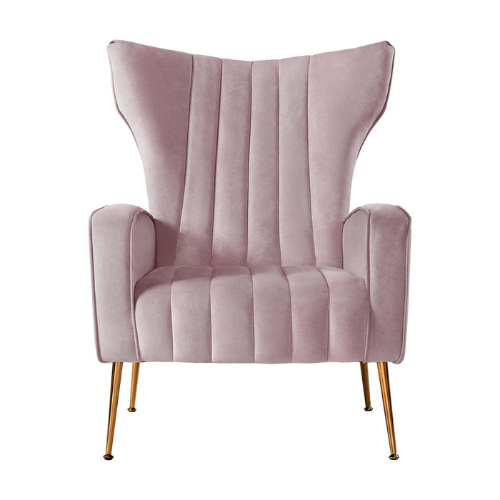 Artiss Furniture > Living Room Artiss Armchair Lounge Chair Accent Armchairs Chairs Velvet Sofa Pink Seat