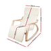 Artiss Furniture > Living Room Fabric Rocking Armchair with Adjustable Footrest - Beige