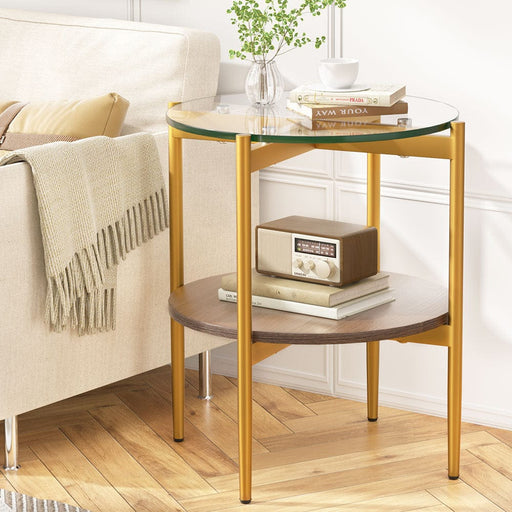 Artiss Furniture > Living Room Glass Coffee Table with Metal Frame