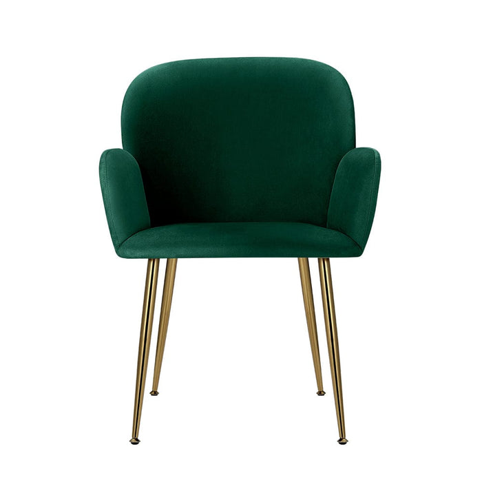 Artiss Furniture > Living Room Kynsee Dining Chair - Green Set of Two