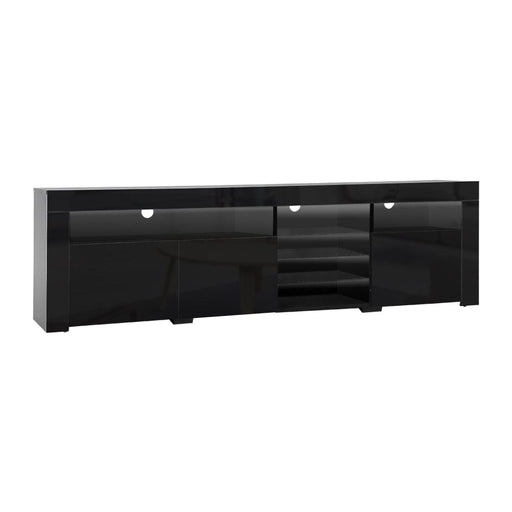 Artiss Furniture > Living Room RGB LED Gloss 3 Doors Entertainment Unit 180cm - Black