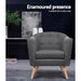 Artiss Furniture > Living Room Tub Armchair Single Accent Fabric - Grey