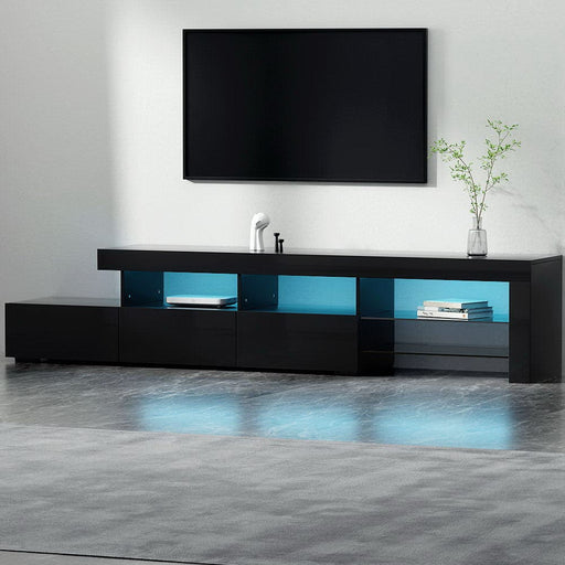 Artiss Furniture > Living Room TV Cabinet Entertainment Unit Stand RGB LED Gloss Furniture Black
