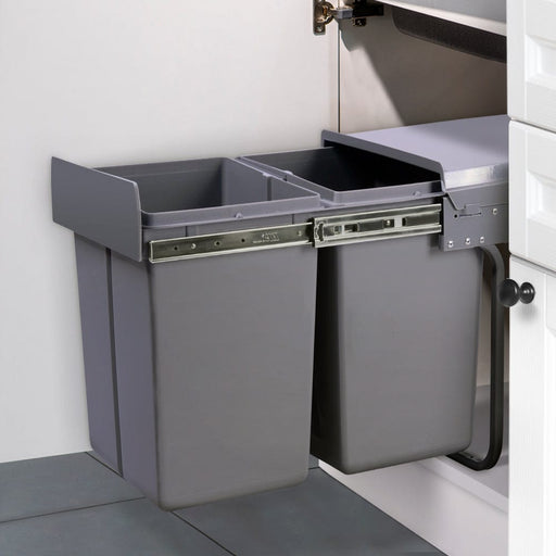 Cefito Home & Garden > DIY Set of Two 20L Pull Out Bin - Grey