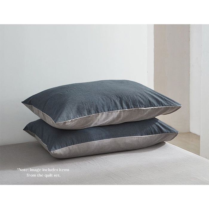Cosy Club Home & Garden > Bedding Sheet Set Cotton Sheets Double Dark Blue Grey
