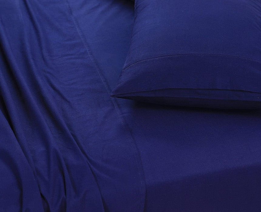 Elan Linen Home & Garden > Bedding 100% Egyptian Cotton Vintage Washed 500TC - Navy Blue