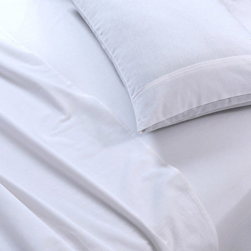 Elan Linen Home & Garden > Bedding 100% Egyptian Cotton Vintage Washed 500TC White Double Bed Sheets Set