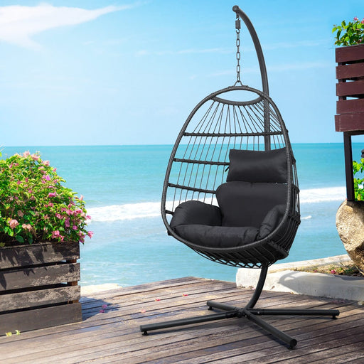 Gardeon Furniture > Outdoor Egg Swing Chair Hammock - Grey