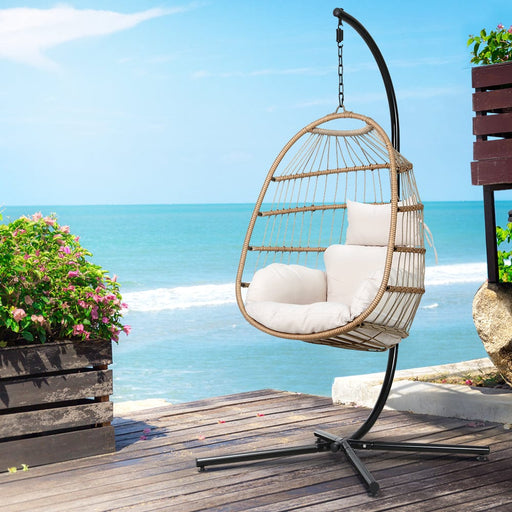 Gardeon Furniture > Outdoor Egg Swing Chair Hammock With Stand