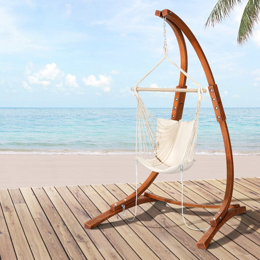 Gardeon Furniture > Outdoor Wooden Hammock Chair with Stand