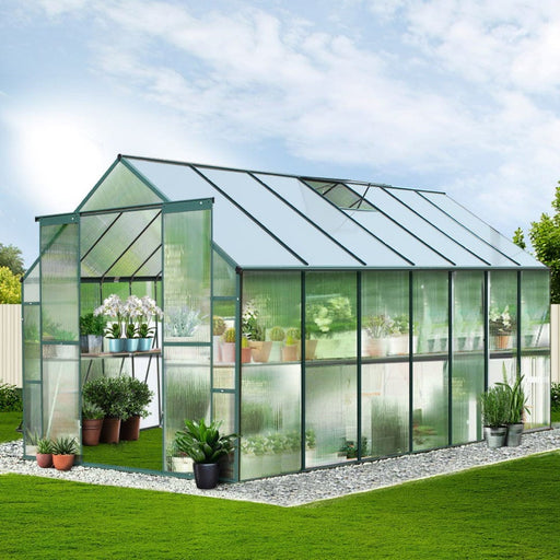 Greenfingers Home & Garden > Green Houses Aluminium Greenhouse Green House Garden Polycarbonate 4.43X2.44M