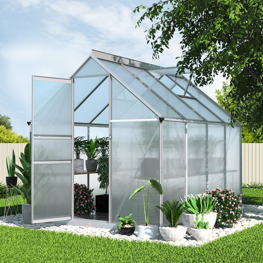 Greenfingers Home & Garden > Green Houses Greenhouse Aluminium Green House Polycarbonate Garden Shed 2.4x1.9M