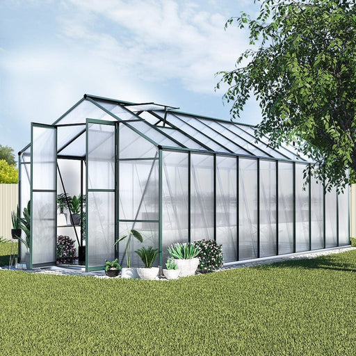 Greenfingers Home & Garden > Green Houses Greenhouse Aluminium Polycarbonate Large Green House Garden 6.3M