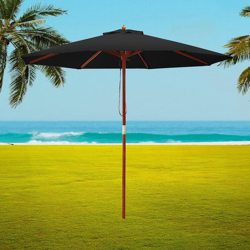 Instahut Furniture > Outdoor Instahut Outdoor Umbrella 2.7M Pole Cantilever Stand Garden Umbrellas Patio Black