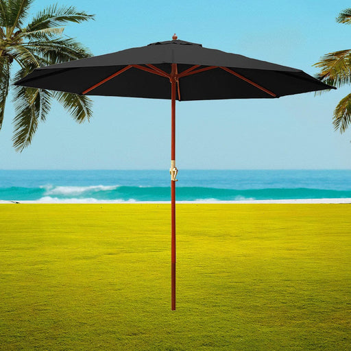 Instahut Furniture > Outdoor Instahut Outdoor Umbrella 3M Pole Cantilever Stand Garden Umbrellas Patio Black