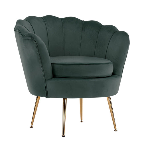 La bella Furniture > Bar Stools & Chairs La Bella Shell Scallop Green Armchair Lounge Chair Accent Velvet