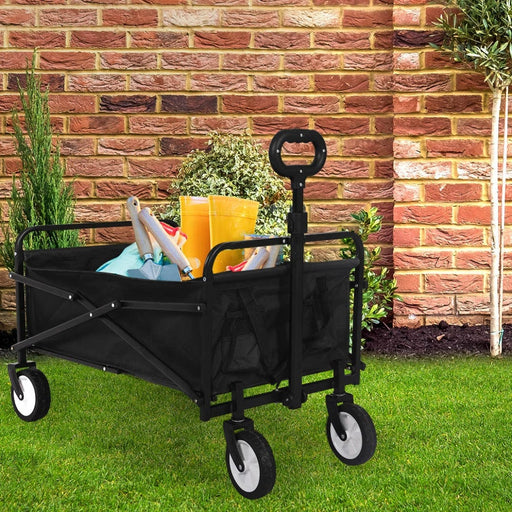 Lambu Garden Equipment Garden Trolley Foldable Cart Picnic Wagon Outdoor Black