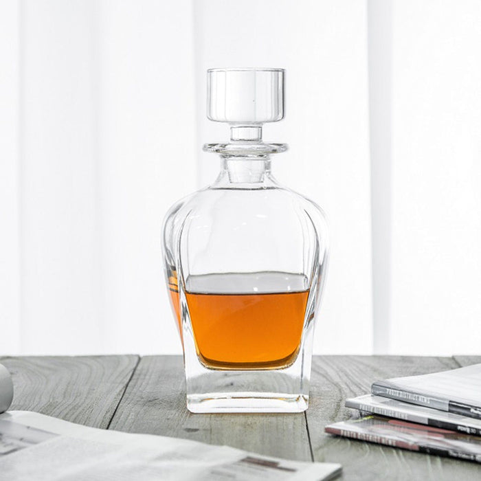 Novare Home & Garden > Kitchenware Oval Whiskey Decanter Bottle With 4 Whiskey Glasses Set