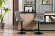 Prasads Home and Garden Furniture > Bar Stools & Chairs 4x Height Adjustable Swivel Bar Stool Velvet Nailhead Barstool with Footrest