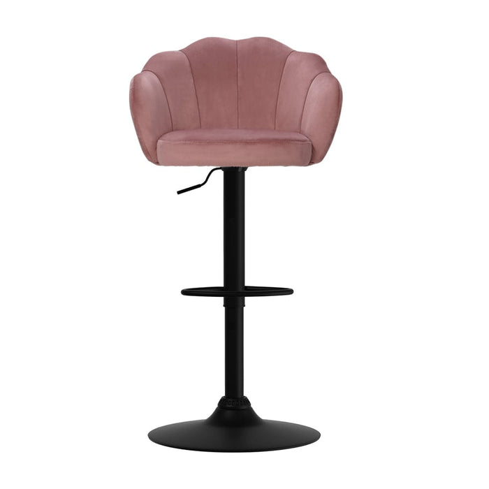 Prasads Home and Garden Furniture > Bar Stools & Chairs Artiss Set of 2 Bar Stools Kitchen Stool Swivel Chair Gas Lift Velvet Chairs Pink Nessah