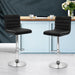 Prasads Home and Garden Furniture > Bar Stools & Chairs Artiss Set of 2 PU Leather Bar Stools Padded Line Style - Black