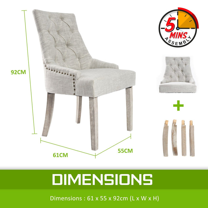 Prasads Home and Garden Furniture > Bar Stools & Chairs La Bella Cream French Provincial Dining Chair Amour Oak Leg