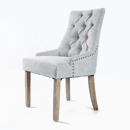Prasads Home and Garden Furniture > Bar Stools & Chairs La Bella Grey French Provincial Dining Chair Amour Oak Leg