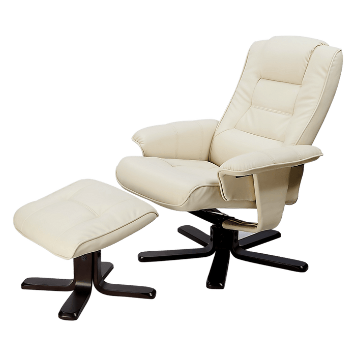 Prasads Home and Garden Furniture > Bar Stools & Chairs PU Leather Massage Chair Recliner Ottoman Lounge Remote