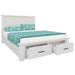 Prasads Home and Garden Furniture > Bedroom Foxglove Bed Frame Double Size Wood Mattress Base With Storage Drawers - White