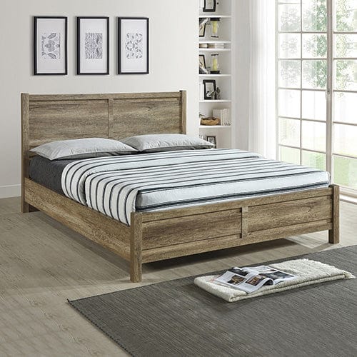 Prasads Home and Garden Furniture > Bedroom King Size Bed Frame Natural Wood like MDF in Oak Colour