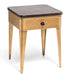 Prasads Home and Garden Furniture > Bedroom Modern Bedside Table in Brass Finish with Storage Drawer and Wood Top