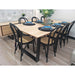 Prasads Home and Garden Furniture > Dining Aconite 7pc 180cm Dining Table Set 6 Arched Back Chair Solid Messmate Timber