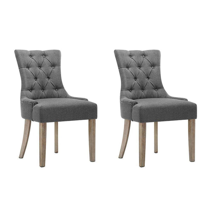 Prasads Home and Garden Furniture > Dining Artiss Set of 2 Dining Chair CAYES French Provincial Chairs Wooden Fabric Retro Cafe
