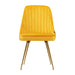 Prasads Home and Garden Furniture > Dining Artiss Set of 2 Dining Chairs Retro Chair Cafe Kitchen Modern Metal Legs Velvet Yellow