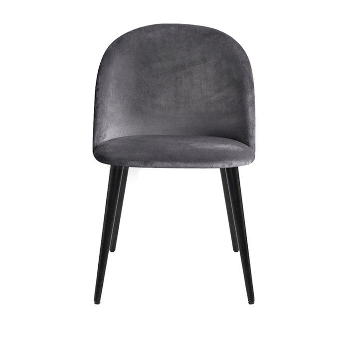 Prasads Home and Garden Furniture > Dining Artiss Set of 2 Velvet Modern Dining Chair - Dark Grey
