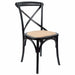 Prasads Home and Garden Furniture > Dining Aster Crossback Dining Chair Set of 2 Solid Birch Timber Wood Ratan Seat - Black