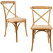 Prasads Home and Garden Furniture > Dining Aster Crossback Dining Chair Set of 2 Solid Birch Timber Wood Ratan Seat - Oak