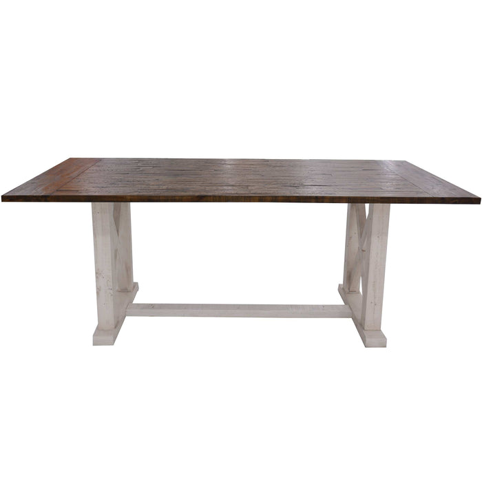 Prasads Home and Garden Furniture > Dining Erica Dining Table 200cm Solid Acacia Timber Wood Hampton Furniture Brown White