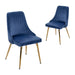 Prasads Home and Garden Furniture > Dining Grey Rectangular Dining Table with 4x Blue Velvet Chairs