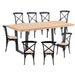 Prasads Home and Garden Furniture > Dining Petunia  9pc 210cm Dining Table Set 8 Cross Back Chair Elm Timber Wood Metal Leg