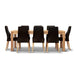 Prasads Home and Garden Furniture > Dining Rosemallow 9pc Dining Set 210cm Table 8 Black PU Chair Solid Messmate Timber