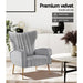 Prasads Home and Garden Furniture > Living Room Artiss Armchair Lounge Accent Chairs Armchairs Chair Velvet Sofa Grey Seat
